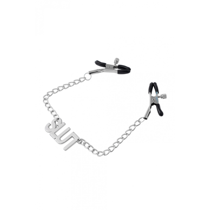 Κλιπσάκια Θηλών Slut Nipple Clamps με Αλυσίδα - Soiemio
