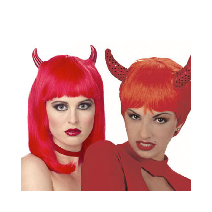 Περούκα Wig devil short hair red μετρίου μεγέθους