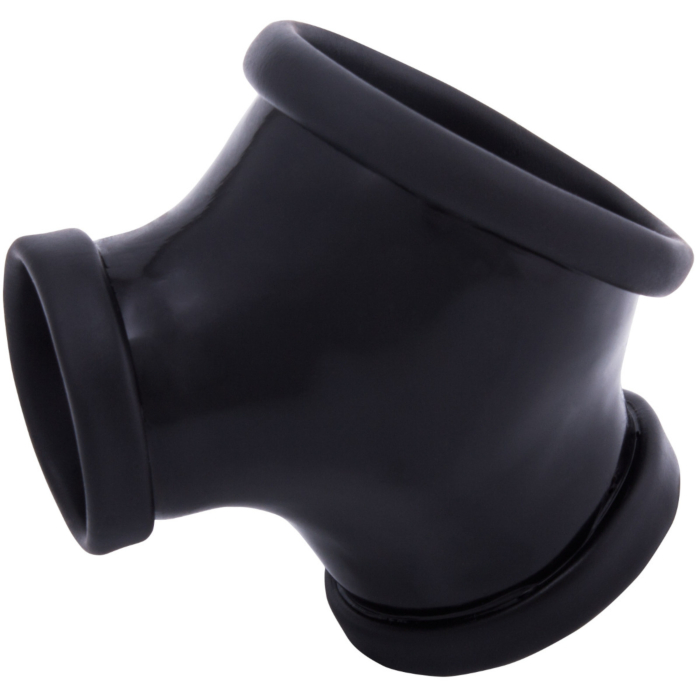 Latex Sleeve with Penis and Testicle Ring Gil - Black