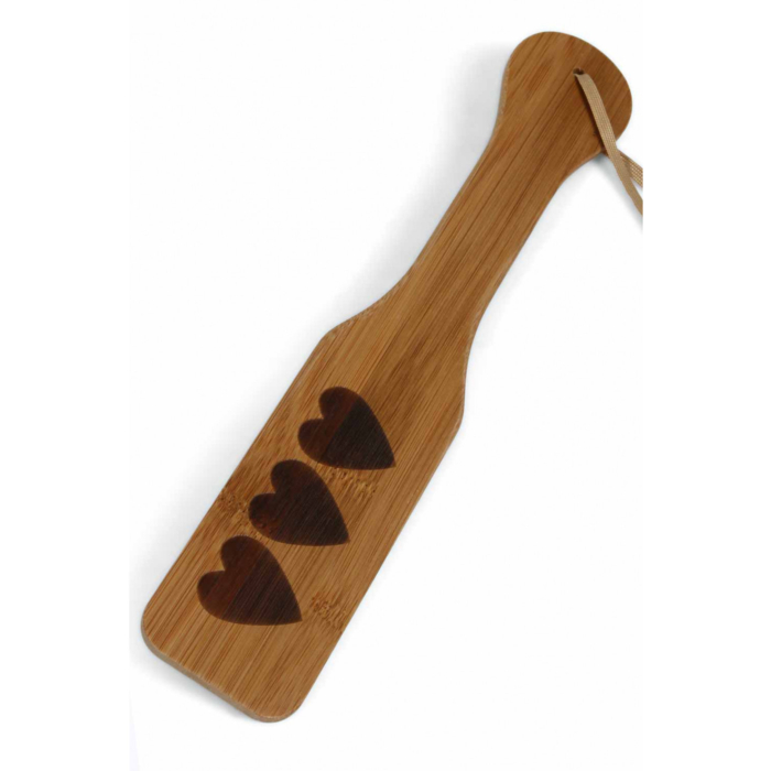 Ξύλινο Paddle Beige με 3 Καρδιές