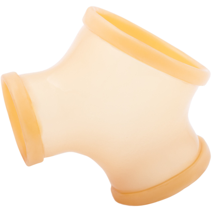 Latex Sleeve with Penis and Testicle Ring Gil - Semi-Transparent