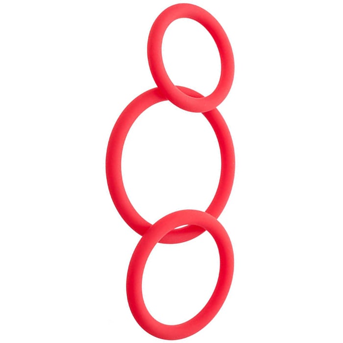 Δαχτυλίδια Πέους Σιλικόνης Black & Red Cock Rings Set (Κόκκινα) - ToyFa