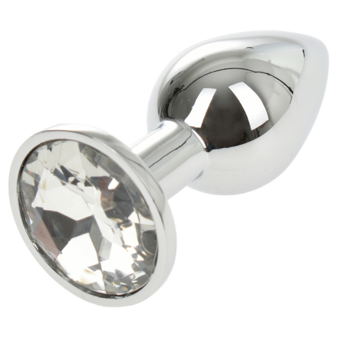 Πρωκτική σφήνα Metallic Buttplug μικρή Silver/Clear