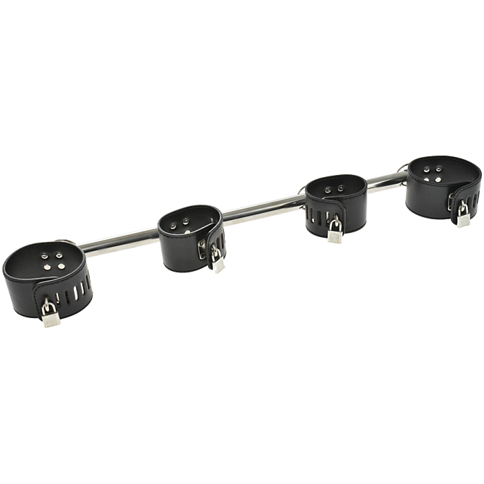 Bondage Hands & Feet Set with Bar Black 