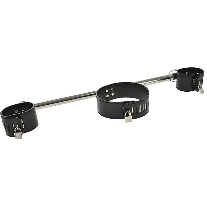 Bondage Set Black Handcuffs & Collar