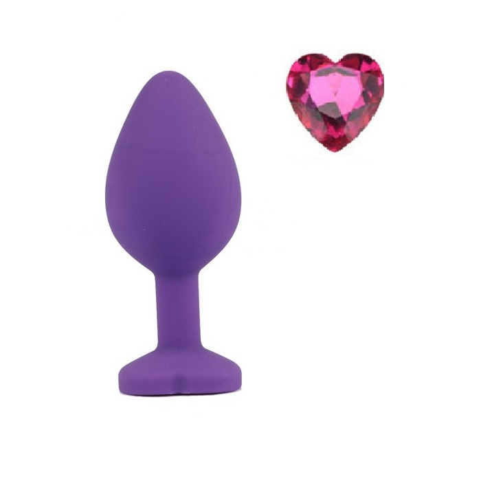 Σφήνα Brighty Butt Plug με Κόσμημα Μωβ/Ροζ 