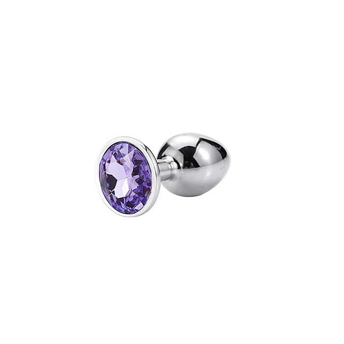 Πρωκτική σφήνα Metallic Buttplug μικρή Silver/Βιολετί