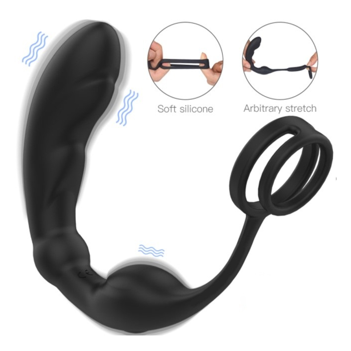 Double Penis Ring With Prostate Stimulator 9 Ways Vibration