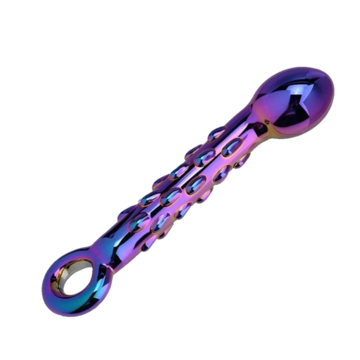 Γυάλινο Dildo Chameleon με Ραβδώσεις 18 cm 