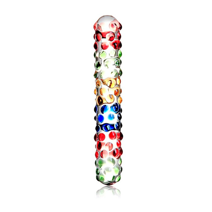 Πολύχρωμο Γυάλινο Ομοίωμα Πέους Glass Dildo 17.5 cm - Guilty Toys