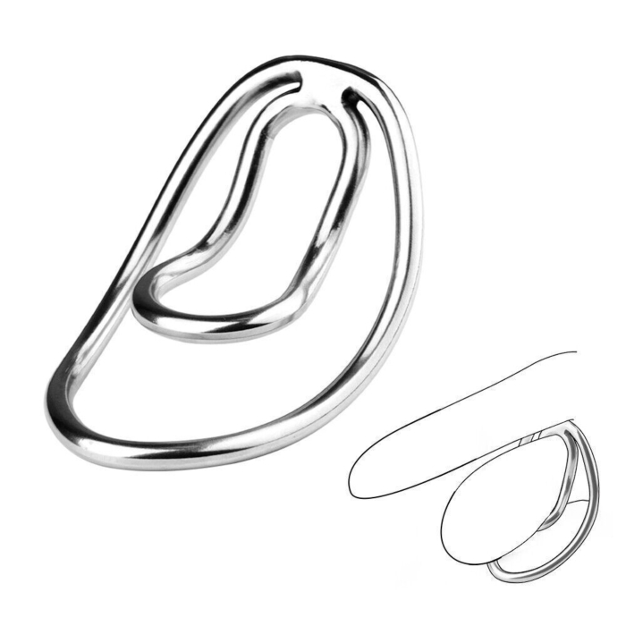 Fufu Chastity Device, Metal, Silver