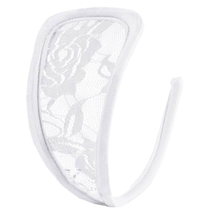 Strapless Bikini, Transparent Floral Lace, White, S-L