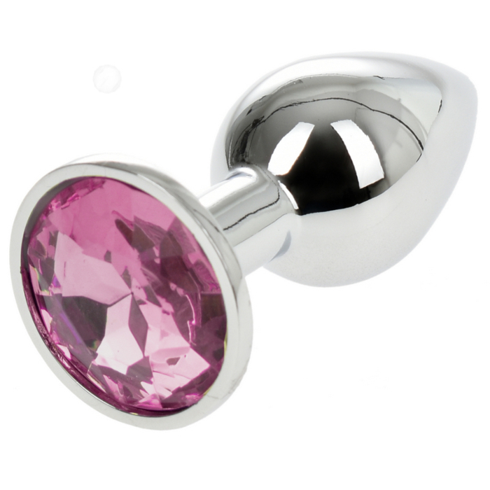Πρωκτική σφήνα Metallic Buttplug μικρή Silver/Φούξια
