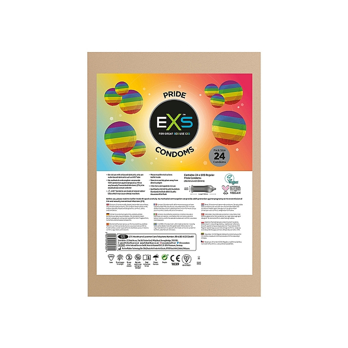 Exs Pride Rainbow Condoms - 24 pack