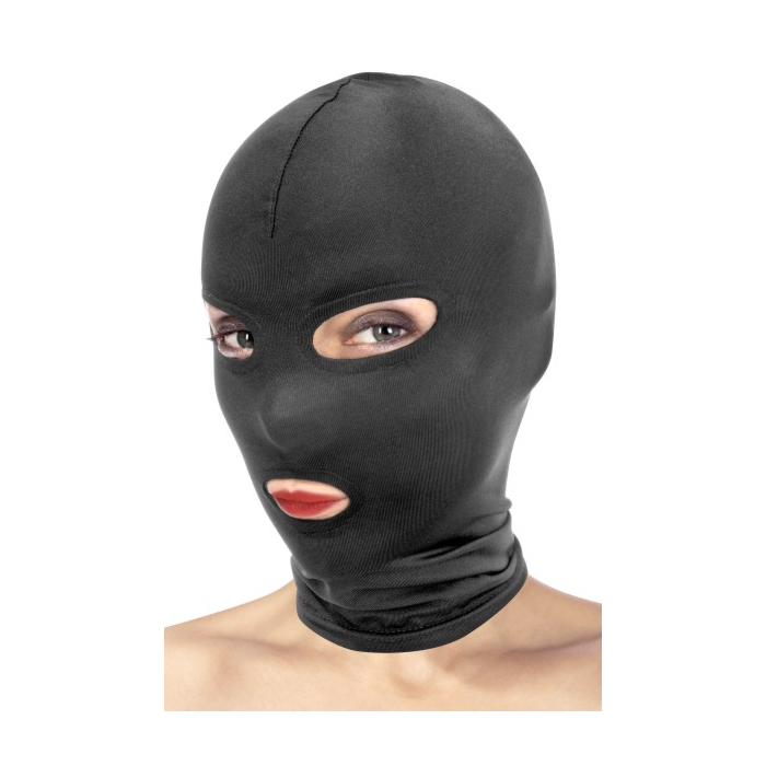 3 hole Hood - Open eyes and mouth spandex mask  - black