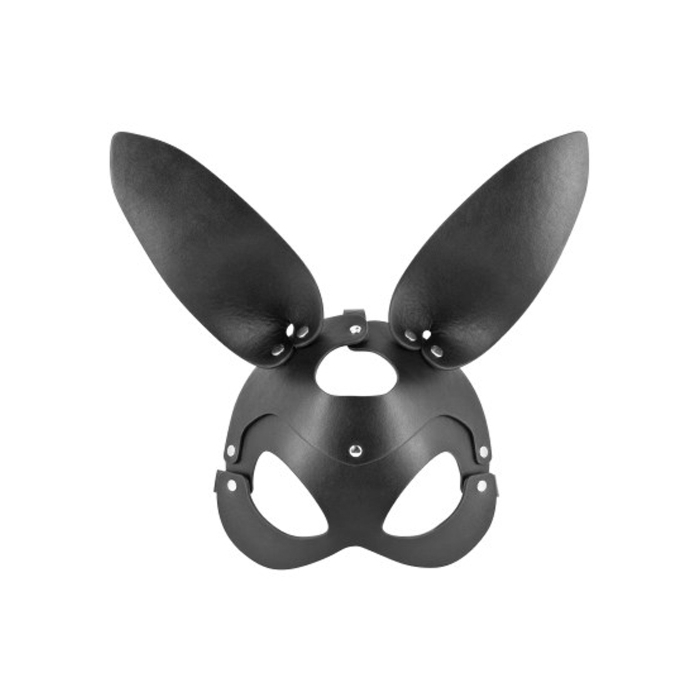 Adjustable faux leather bunny mask