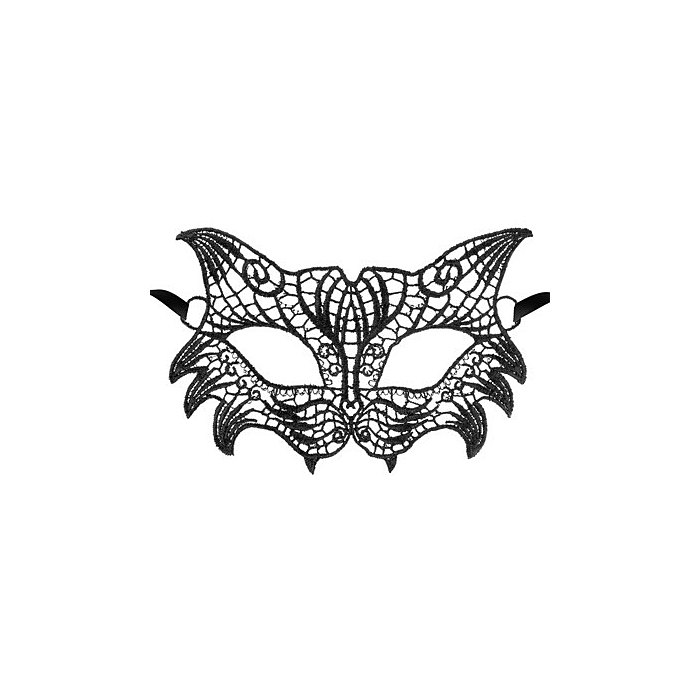 Black embroidered lace mask