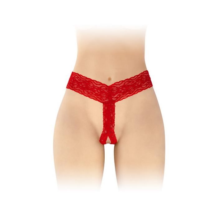 Red Lace Open Anita Thong - OS