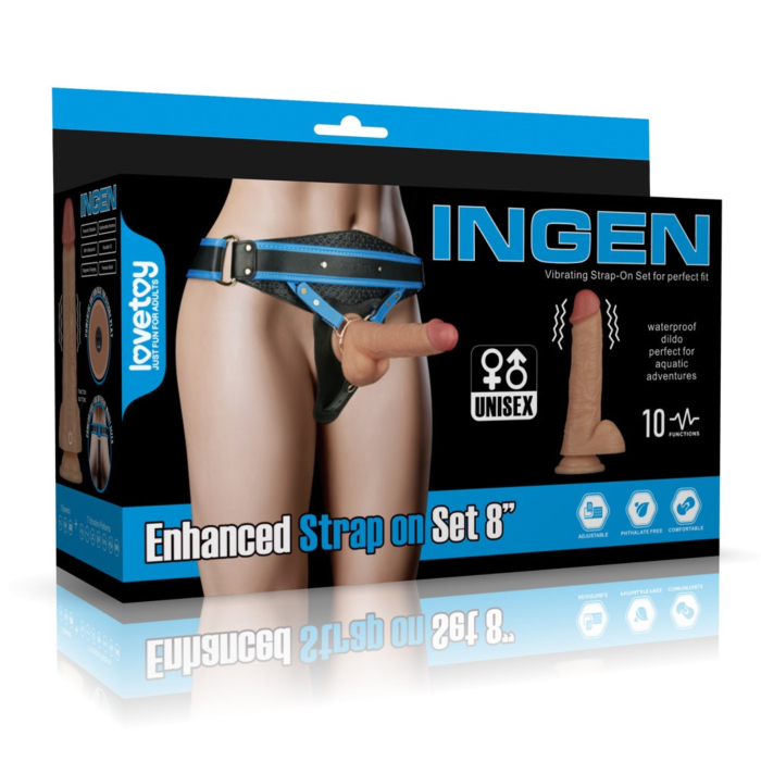 Vibrating Enhanced Strap-On Set 8-inch
