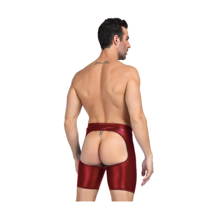 Burgundy wet look boxer briefs