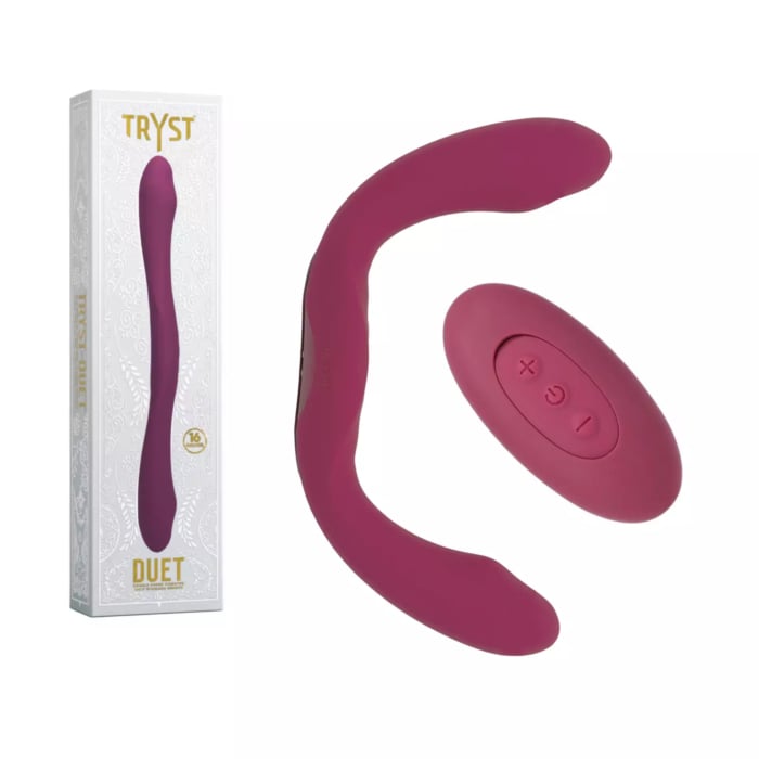 Duet - Double Ended Vibrator with Wireless Remote - Berry
