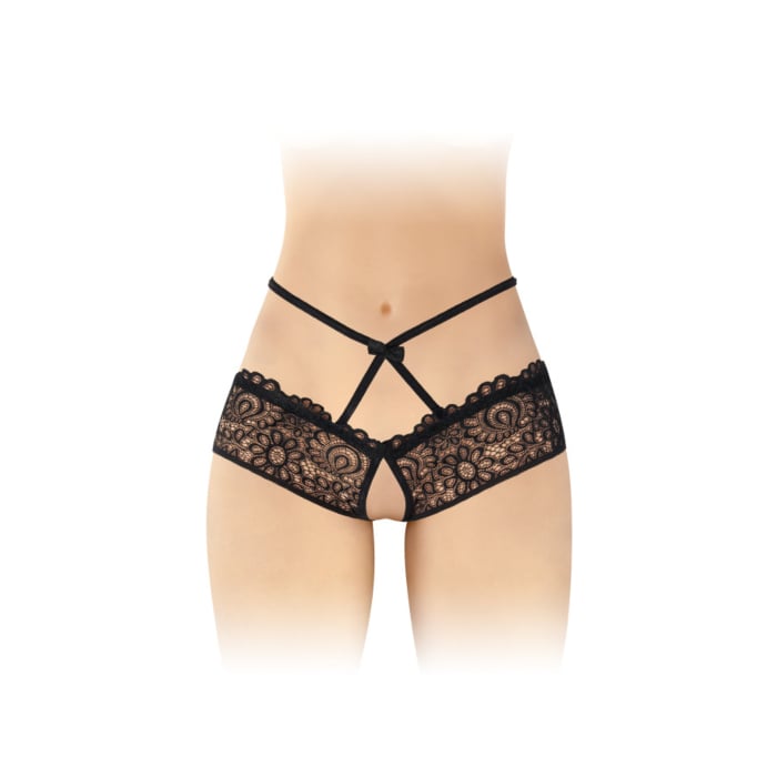 CELIA BLACK OPEN PANTIES TU