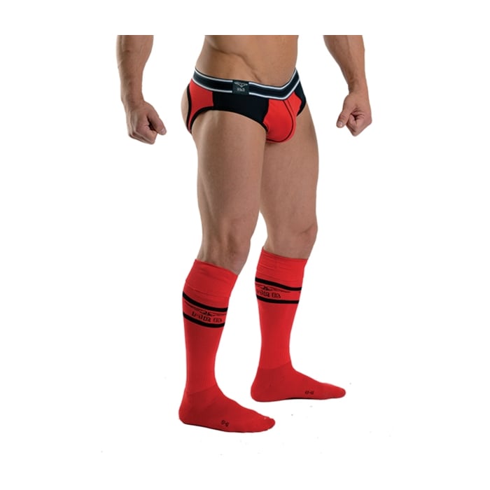 Mister B URBAN Football Socks with Pocket Red 42-46