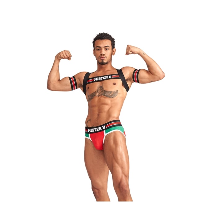 Mister B - X-Back Elastic Harness Black-Red
