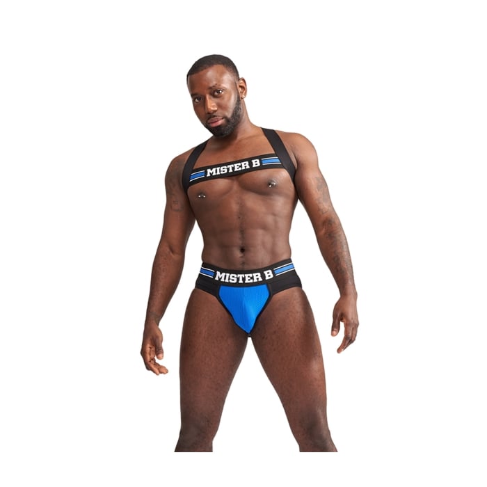 Mister B - X-Back Elastic Harness Black-Blue