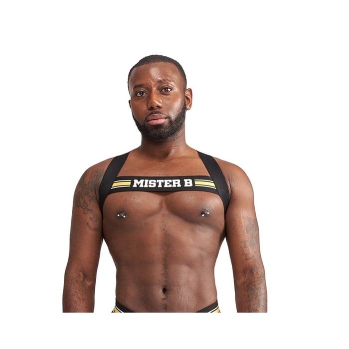 Mister B - X-Back Elastic Harness Black-Yellow