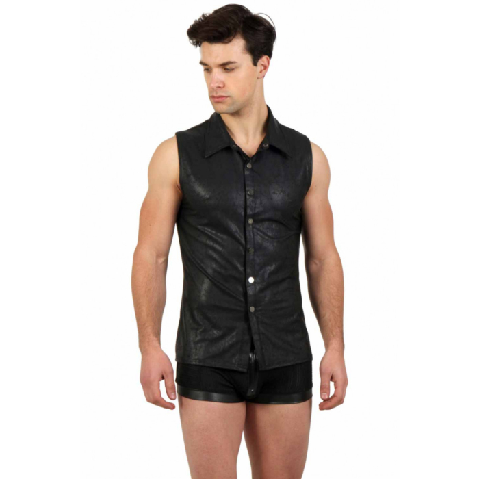 9225 Sleeveless Mens Shirt Black