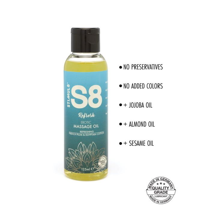 Λάδι Μασάζ S8 Massage Oil French Plum & Egyptian Cotton 125ml