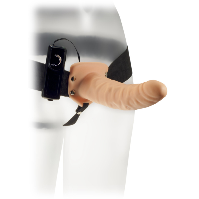 Kinx The Extender Plus Vibrating Hollow Strap On Flesh