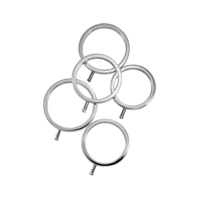 ElectraStim Electrarings Solid Metal Cock Rings Silver 5 Pack