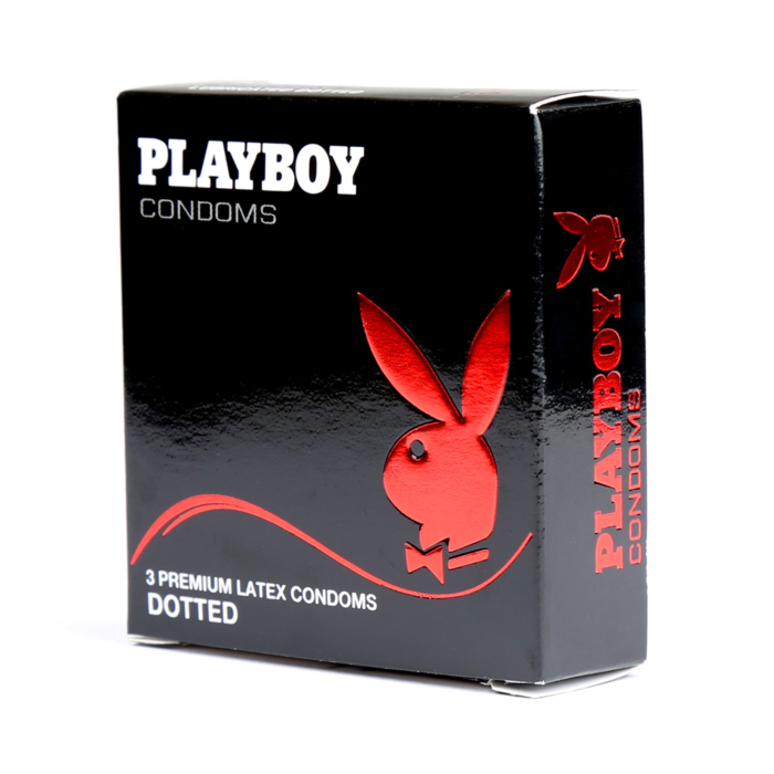 Playboy Dotted Condom 3 Pack Transparent Standard