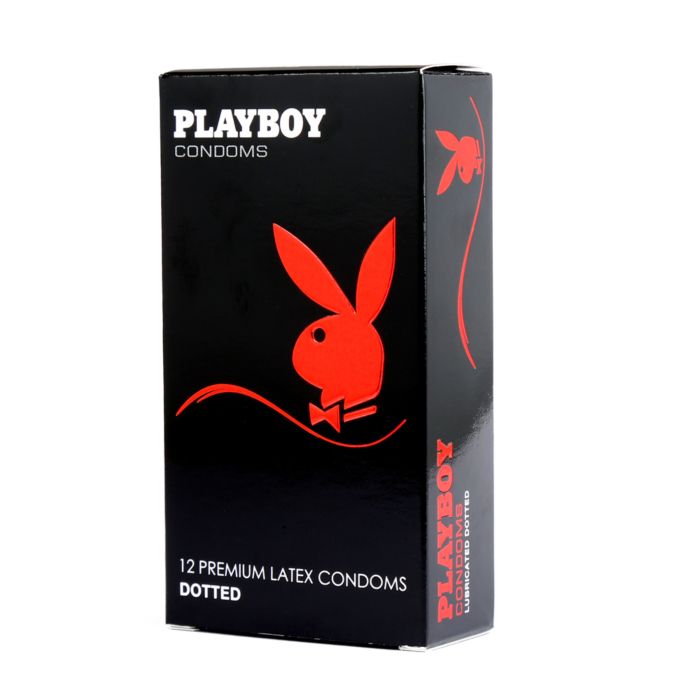 Playboy Dotted Condom 12 Pack Transparent Standard