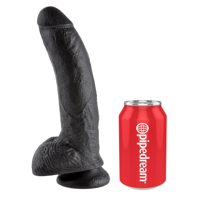 Ρεαλιστικό ομοίωμα King Cock Cock με Μπάλες 9’’ Μαύρο – Pipedream
