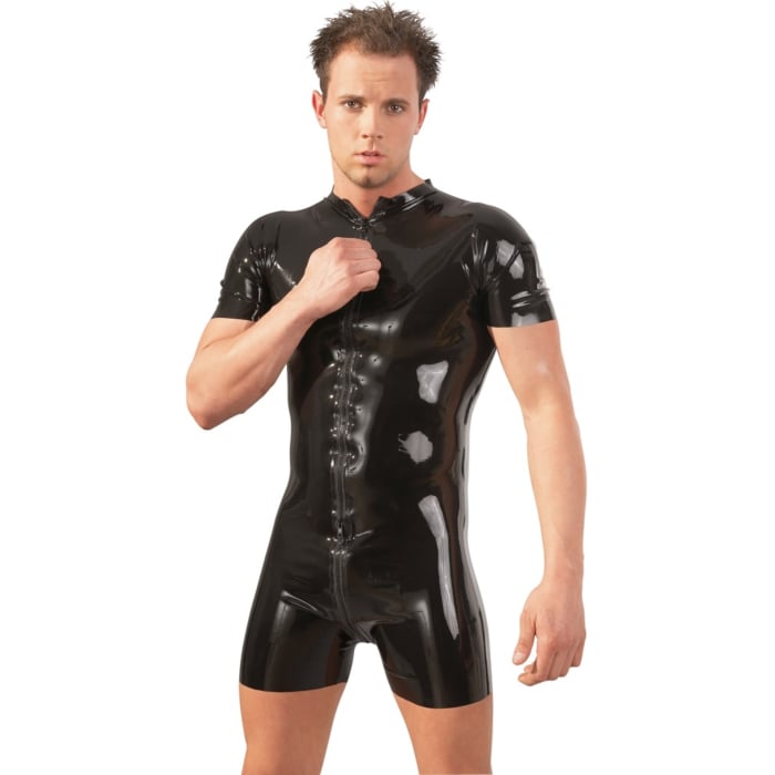 Ανδρική Στολή LateX Latex Playsuit – Seductive Black Latex Sensation