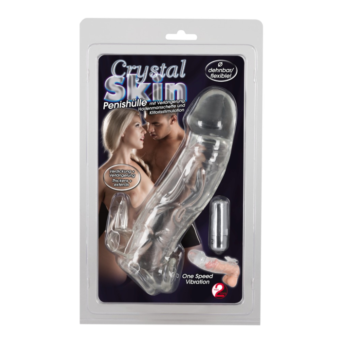 Κάλυμμα Πέους Διάφανο Crystal Skin Penis Sleeve Vibro - ORION