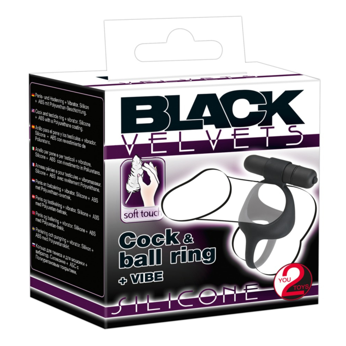 Vibro-cock Ring με Διαχωριστή Όρχεων από You2Toys, Μαύρο