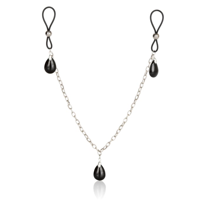 Κόσμημα Θηλών CalExotics Μαύρο Nonpierce Nipple Chain Jewelry
