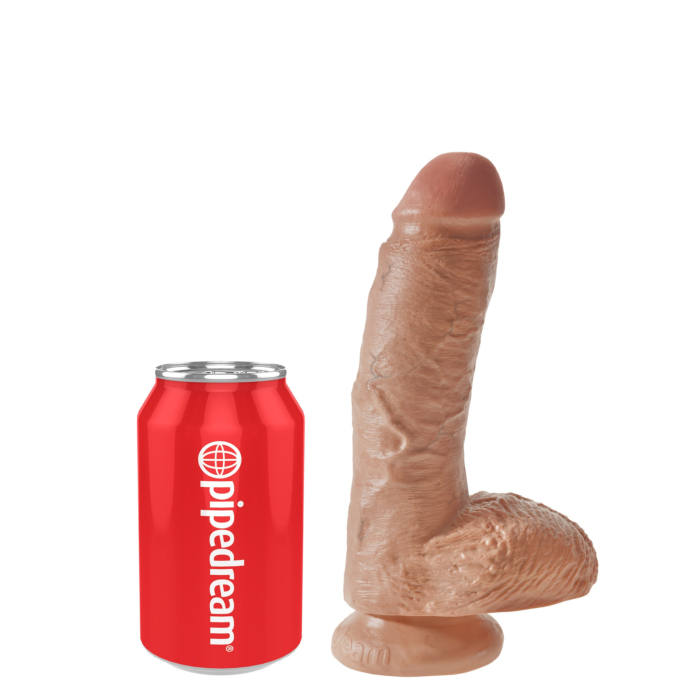 Pipedream King Cock Cock with Balls 8 Inch - Tan
