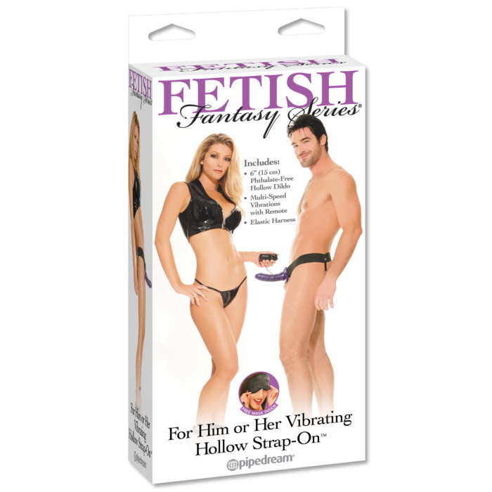 Pipedream Fetish Fantasy 6 Inch Vibrating Hollow Strap-On - Purple