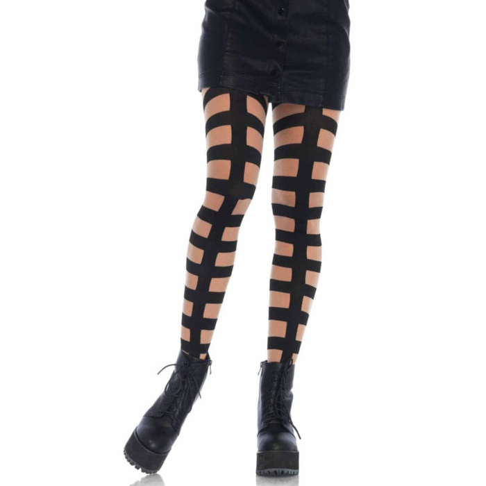 Κάλτσες Caged In Illusion Pantyhose - Μαύρο από Leg Avenue