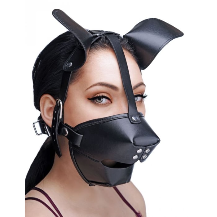 Μάσκα με φίμωτρο Puppy Play Mask με Ball Gag - Μαύρο από XR Brands