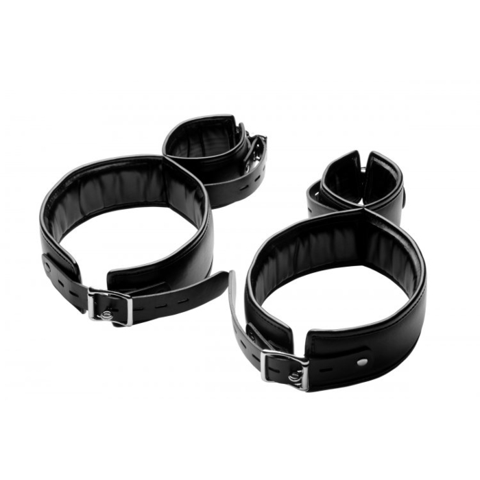 Σετ δεσίματος XR Brands - Strict Fastening System for Thigh Cuffs Μαύρο