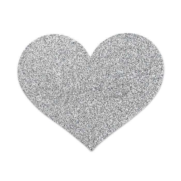 Αυτοκόλλητα Θηλών Flash Heart Nipple Stickers (Ασημί) - Bijoux Indiscrets