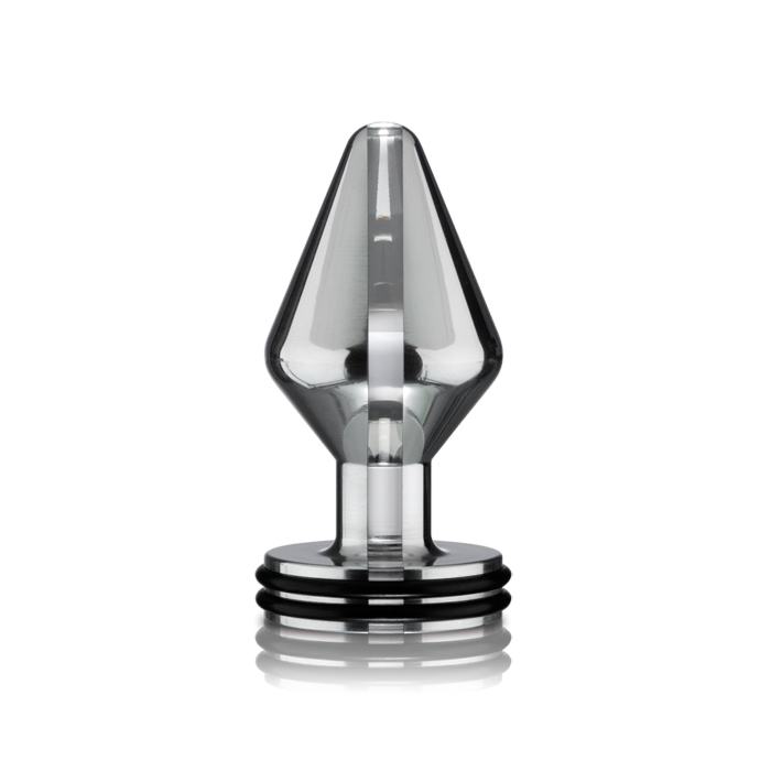 Πρωκτική σφήνα με ηλεκτροδιέγερση ElectraStim Midi Electro Butt Plug (M) - Ασημί Αλουμίνιο