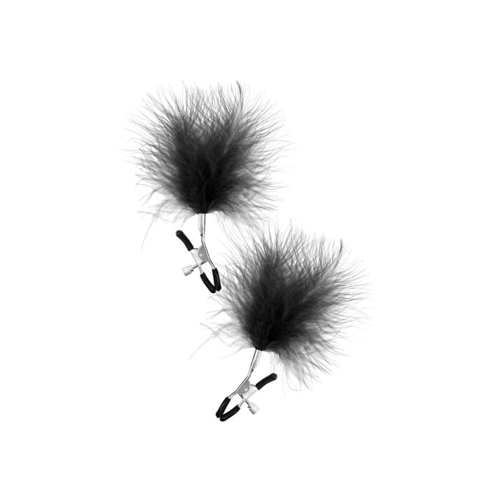 Σφιγκτήρες Θηλών Nipple Clamps Pinces A Seins Feathers (2pcs) - Μαύροι