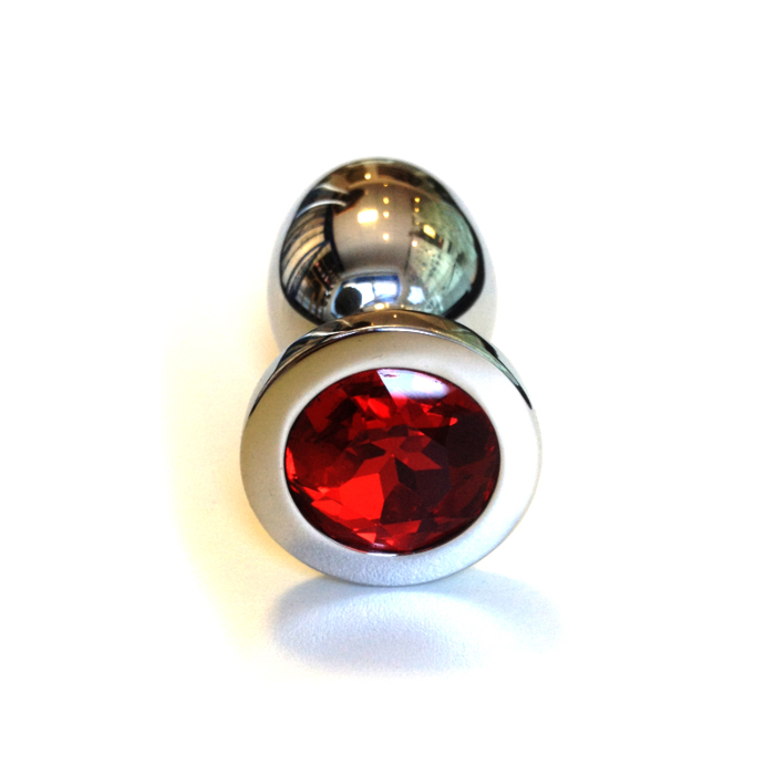 Ατσάλινη Πρωκτική Σφήνα Kiotos Unisex Jewel Butt Plug Large - Κόκκινη